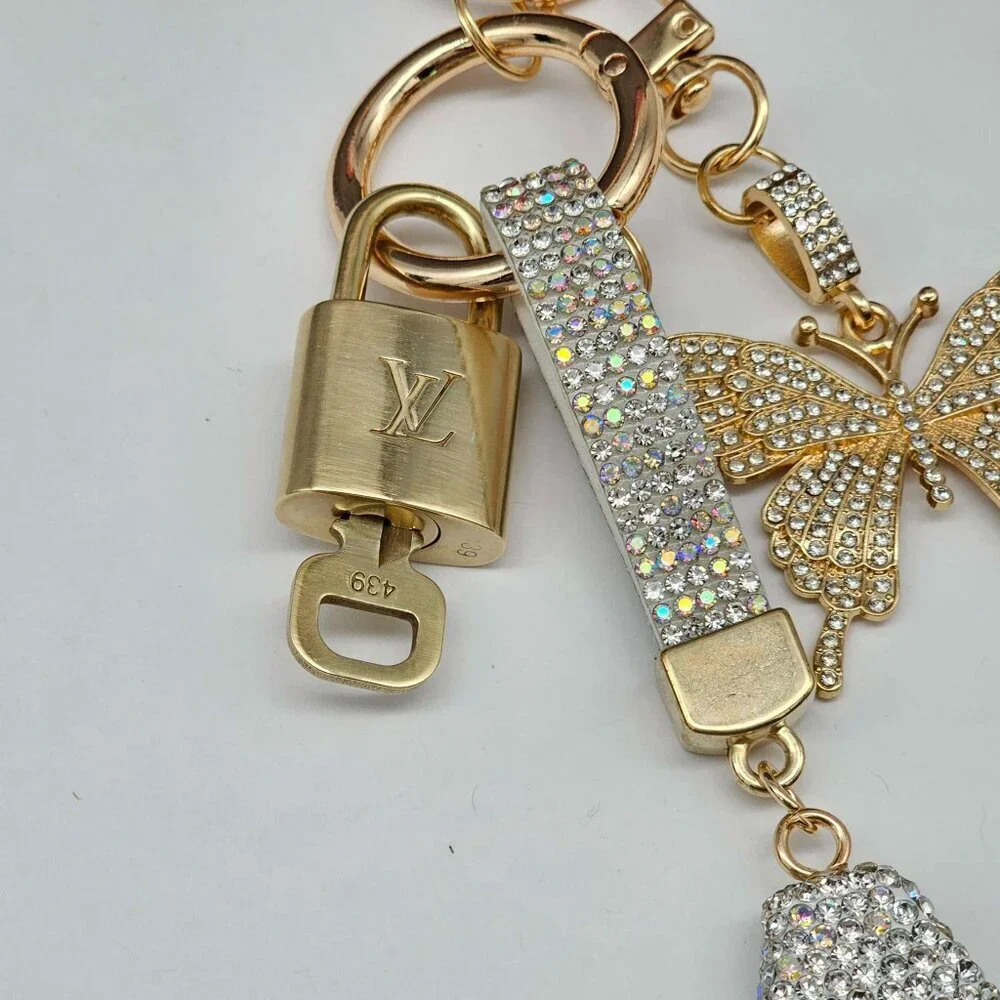 LV Gold Padlock 🔑 Authentic Louis Vuitton Charm + Unbranded Keychain